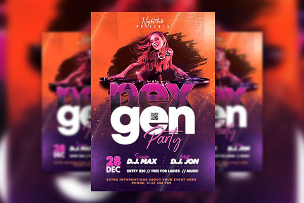 Elegant Modern Dance Club Party Flyer Template