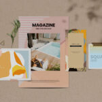 Elegant Mood board Scene Mockup Including Four Items