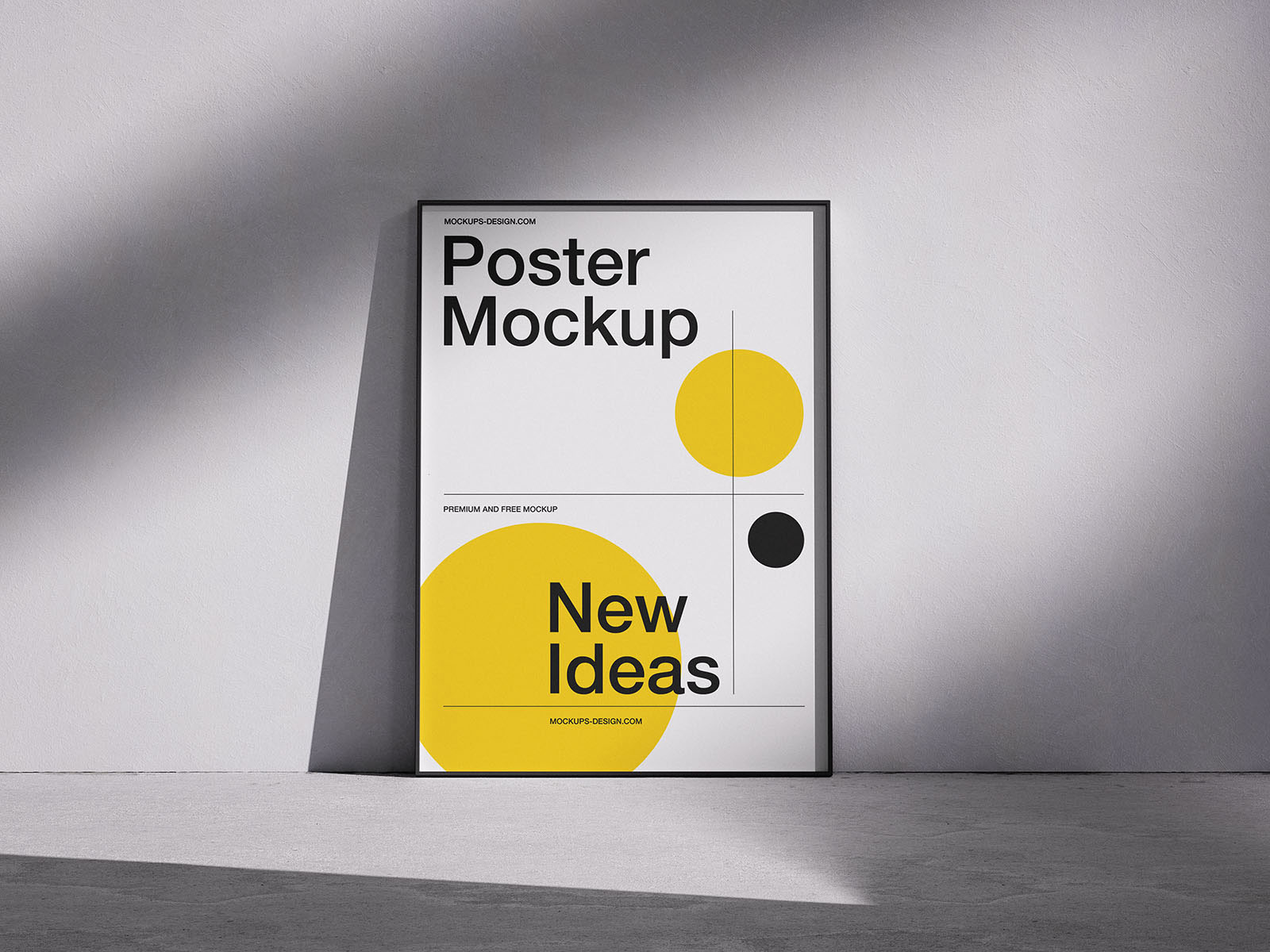 Free Elegant Poster Mockup on The Floor PSD Template
