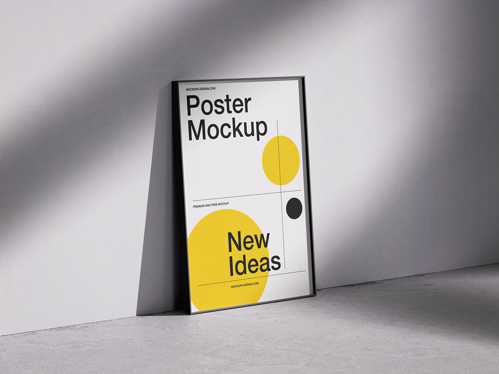 Free Elegant Poster Mockup on The Floor PSD Template