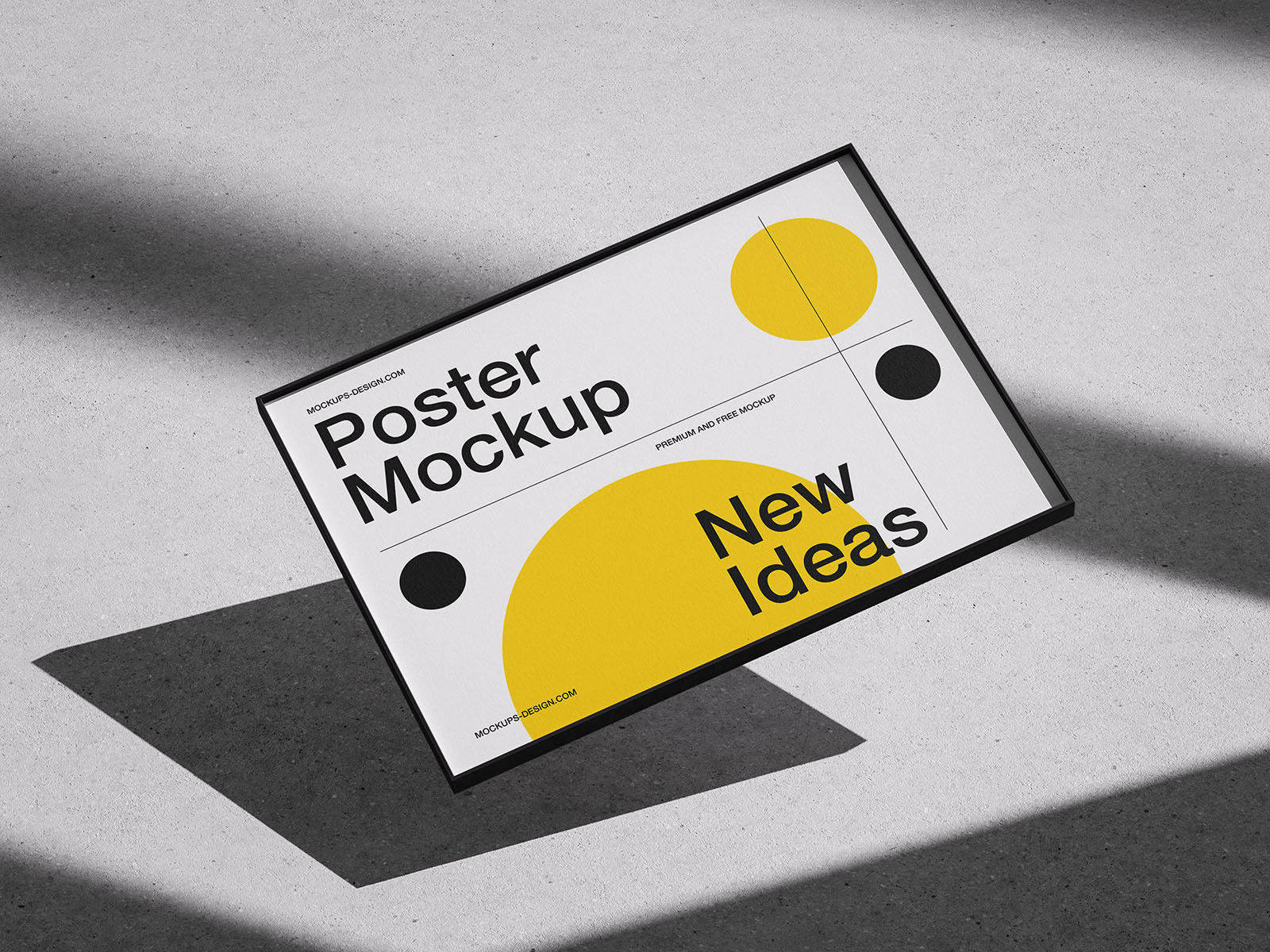 Free Elegant Poster Mockup on The Floor PSD Template
