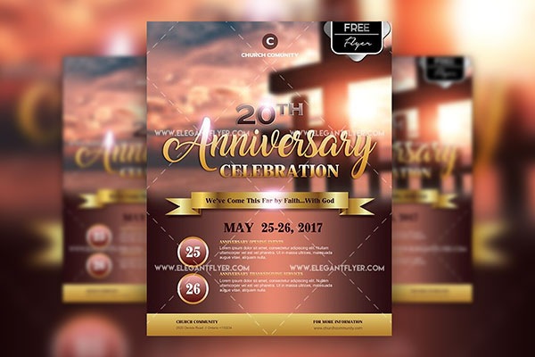Elegant Sparkly Anniversary Flyer Template and Facebook Cover