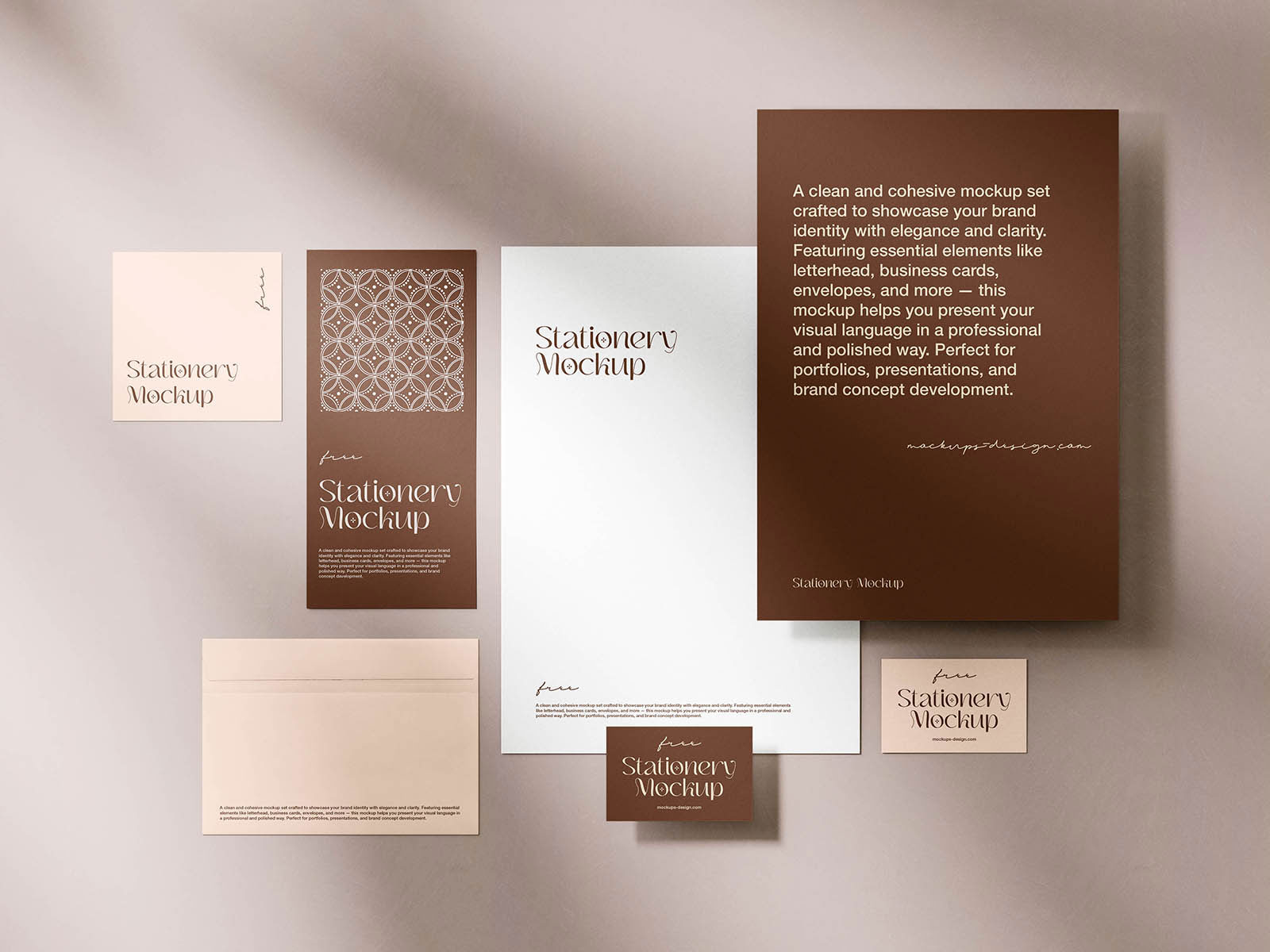 Free Elegant Stationery Mockup PSD Template