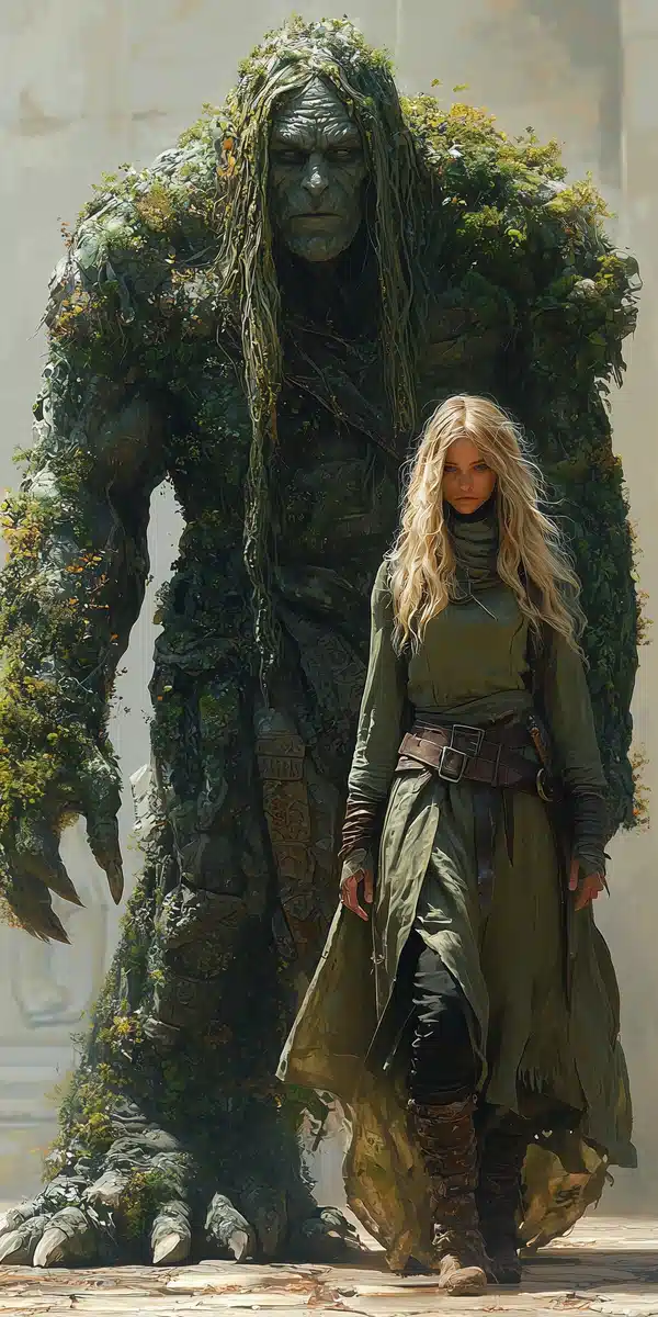 Elven Warrior with Golem