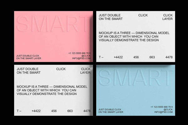 Embossed Business Cards Mockup