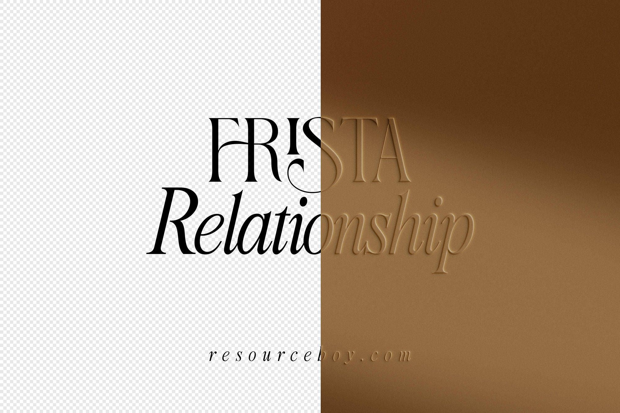 Free Embossed Text Effect PSD Template - Before / After