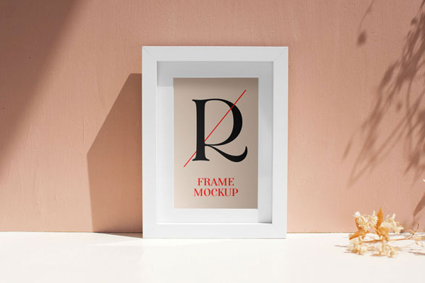 Front View of Embossed Frame Mockup