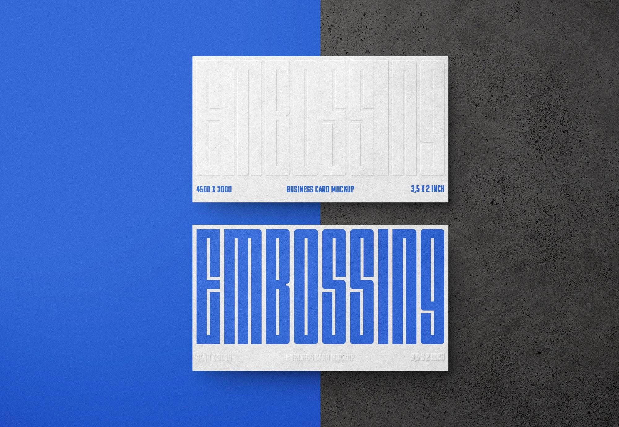 Free Embossing Business Card Mockup PSD Template