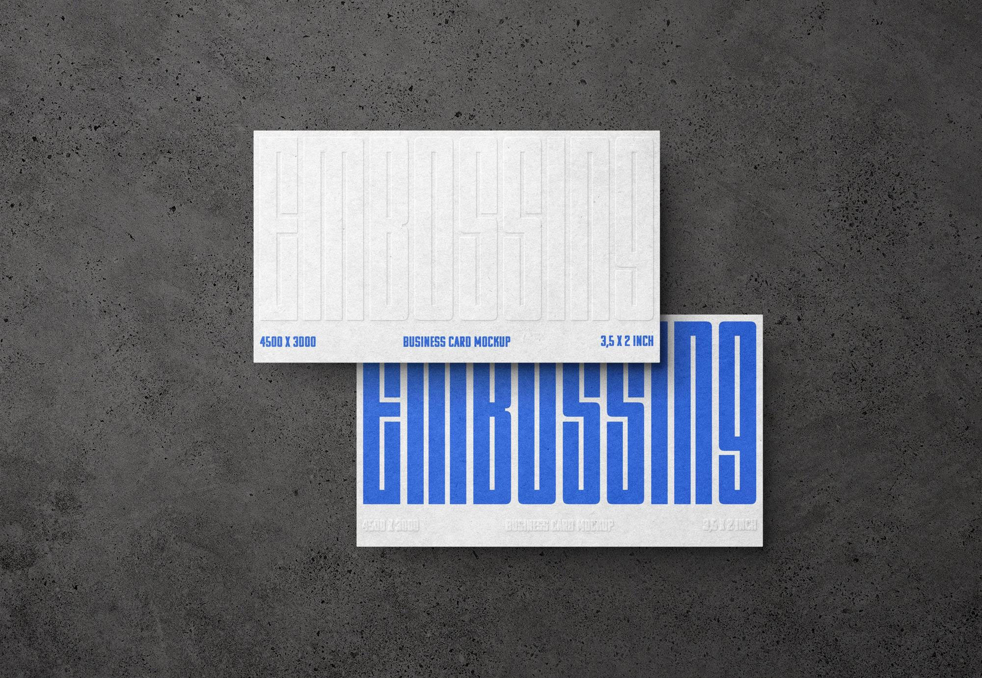 Free Embossing Business Card Mockup PSD Template