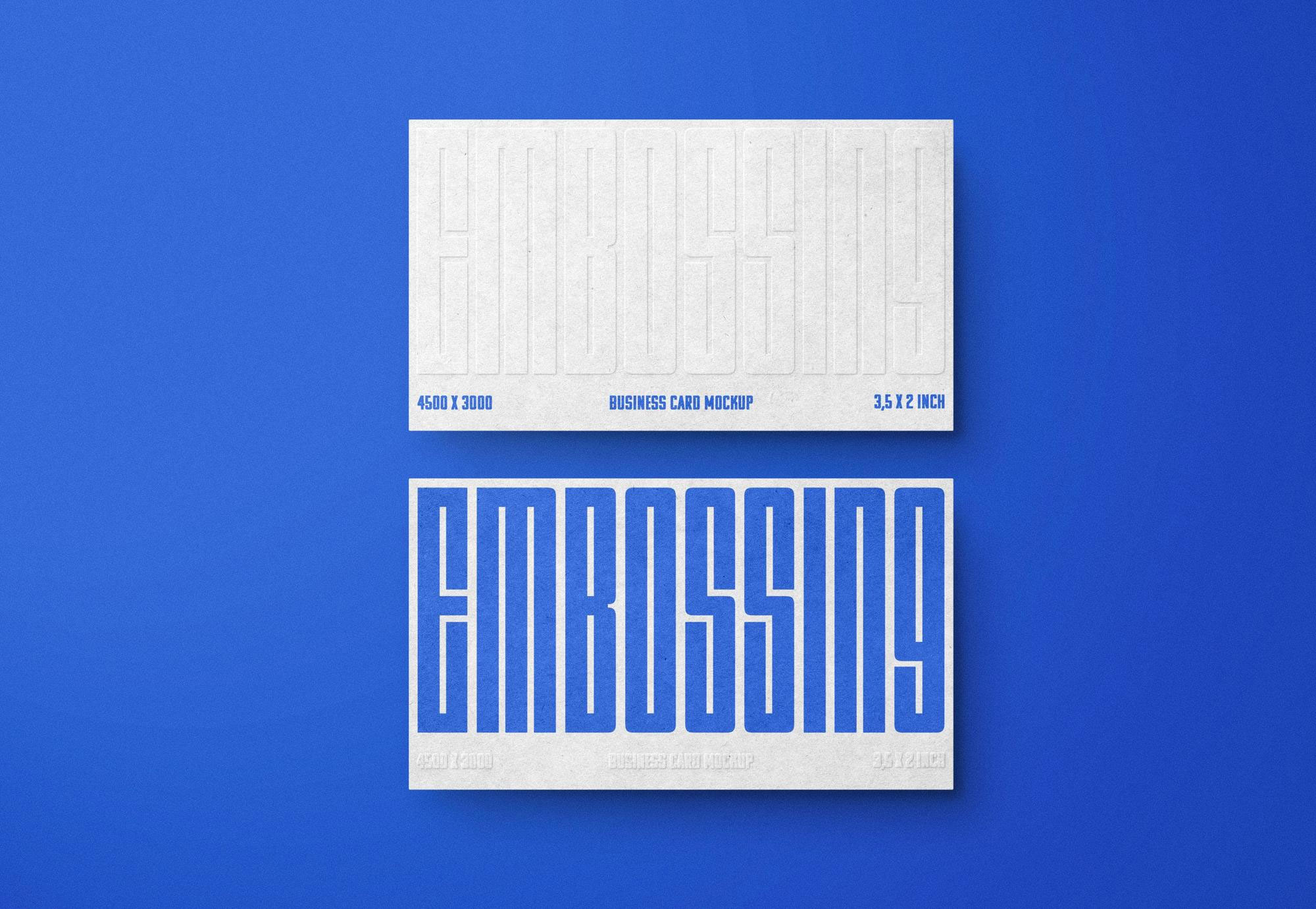 Free Embossing Business Card Mockup PSD Template