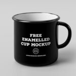 Enamel Black and White Minimal Mug Mockup