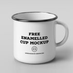 Enamel Black and White Minimal Mug Mockup