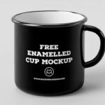 Enamel Black and White Minimal Mug Mockup