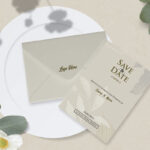 Envelope Along with Letter on Plate in Top View Mockup