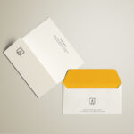 Envelope and Letterhead Mockup Top View