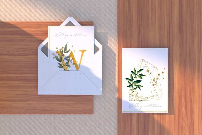 Envelope and Letterhead on a Wooden Surface Mockup
