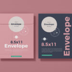 Envelope with Letter Mockup Floating in Top View