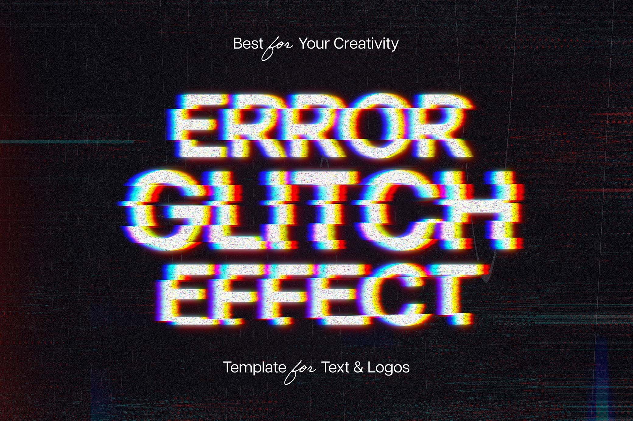 Error Glitch Text Effect FREE PSD