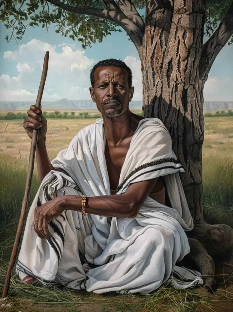 Ethiopian Man Oil Portrait
