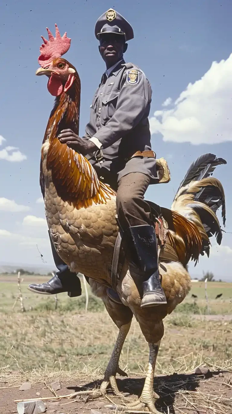 Ethiopian Police on Chicken ai prompt preview