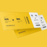 Event Ticket Mockup in 2 Showcases