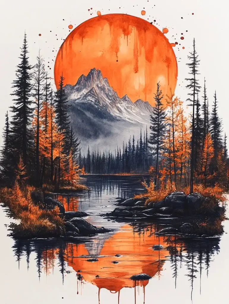 Evocative Landscape with Drips