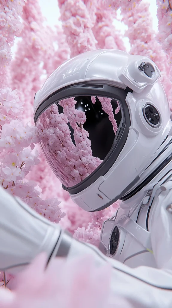 Explorer Touching Alien Flower