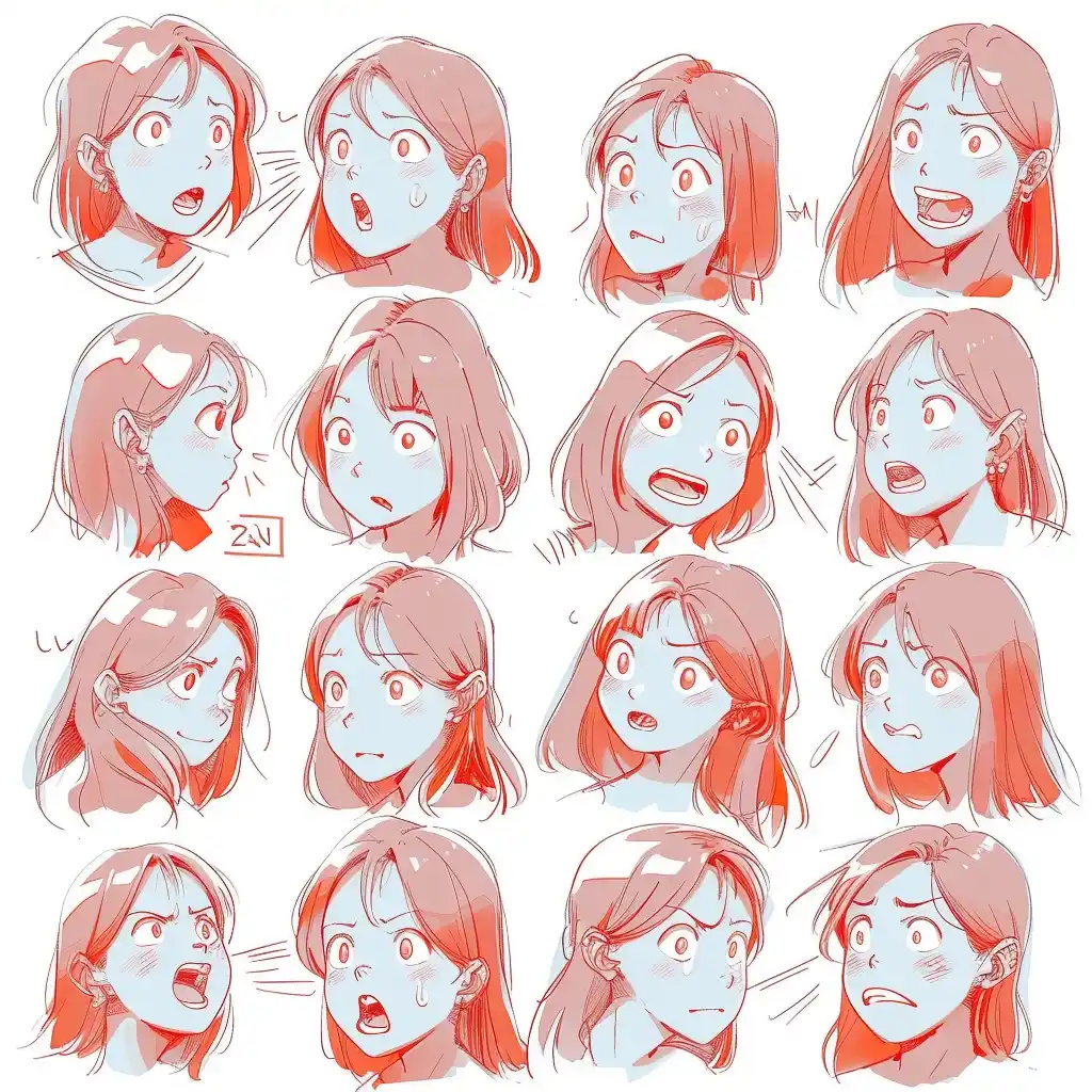 Expressive Girl 24 Emotions