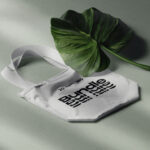 Fabric Bag Mockup in Isometric View with Tropical Leaf