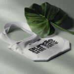 Fabric Bag Mockup in Isometric View with Tropical Leaf