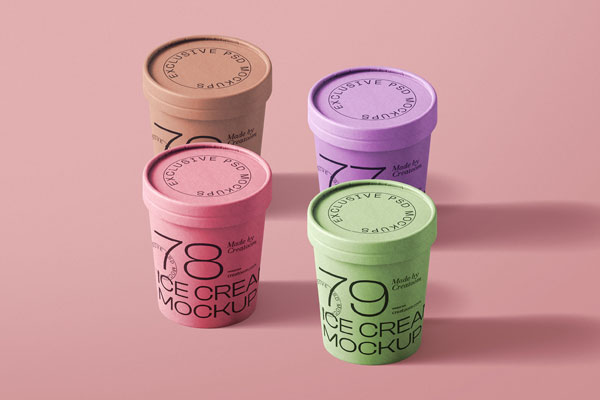 Facing Scene of Ice Cream Cup Mockup