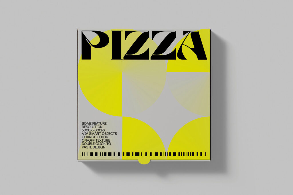 Facing Scene of Pizza Box Mockup