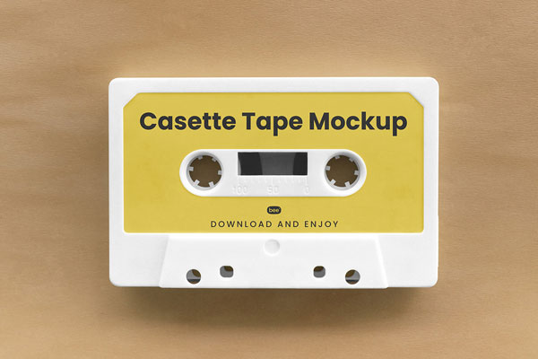 Facing Shot of Cassette Tape Mockup
