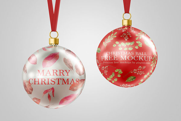 Facing Shot of Christmas Ball Mockup