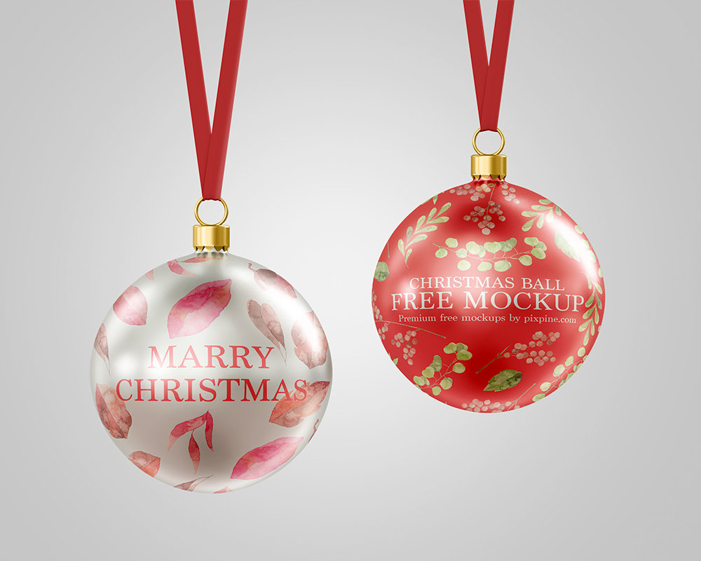 Facing Shot of Christmas Ball Mockup
