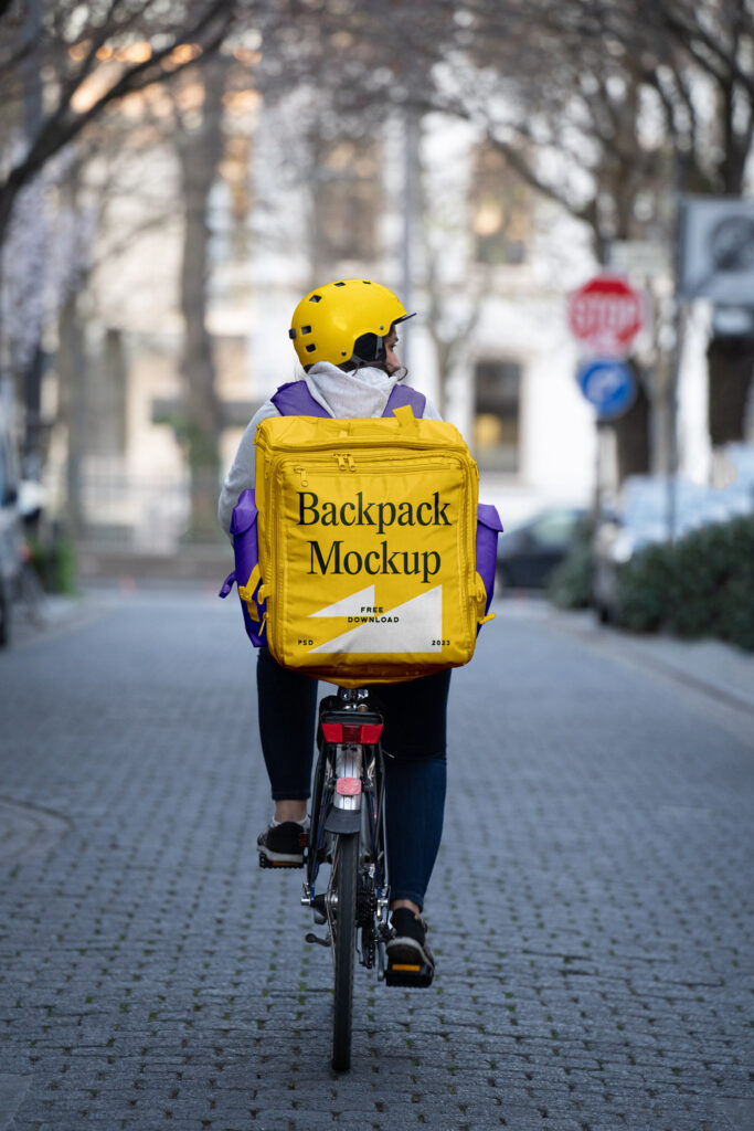 Facing Shot of Delivery Backpack Mockup