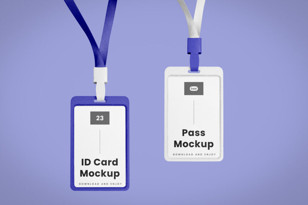 Facing Shot of Double ID Cards Mockup