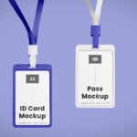Facing Shot of Double ID Cards Mockup