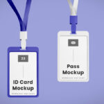 Facing Shot of Double ID Cards Mockup