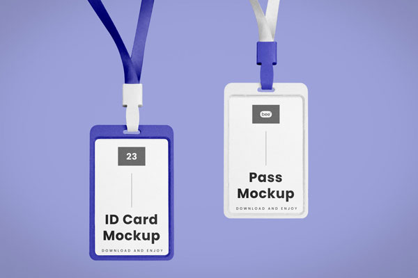 Facing Shot of Double ID Cards Mockup
