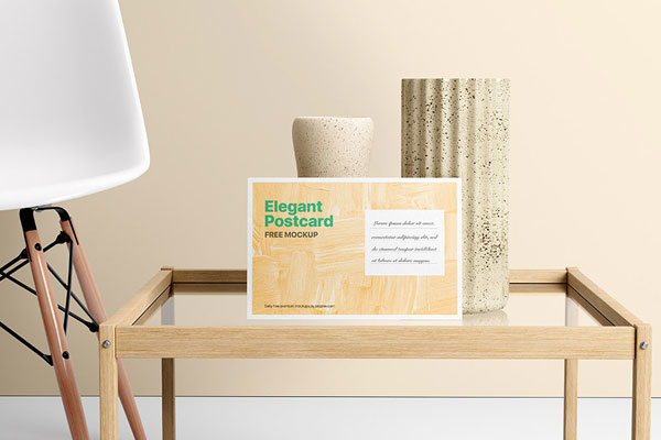 Facing Shot of Elegant Postcard Mockup