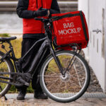 Facing Shot of Food Delivery Man Mockup