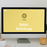Facing Shot of iMac Mockup with Plants