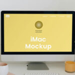 Facing Shot of iMac Mockup with Plants