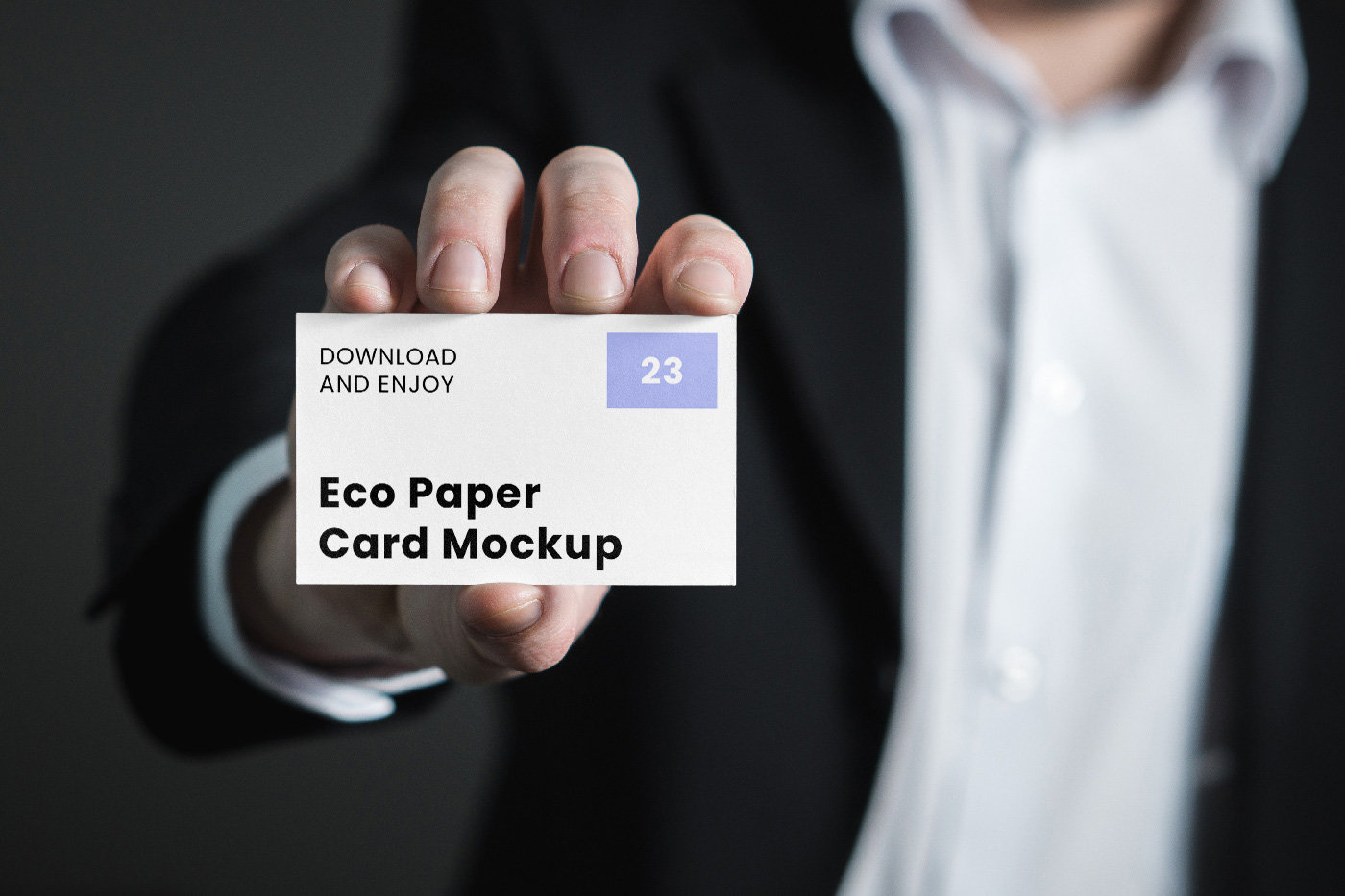 Facing Show of Business Card Mockup in Hand FREE PSD