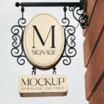 Facing Show of Rounded Signage Mockup