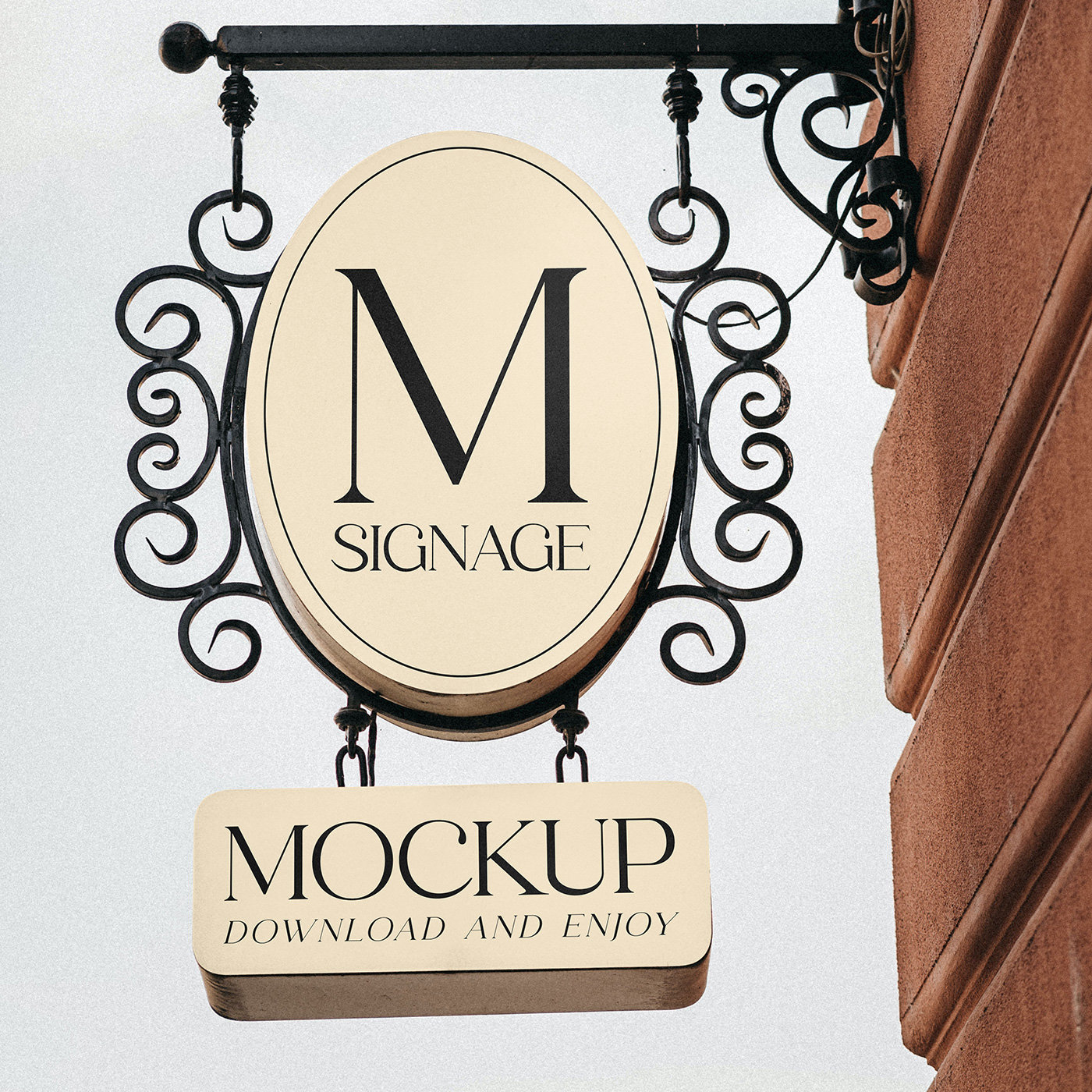 Facing Show of Rounded Signage Mockup FREE PSD