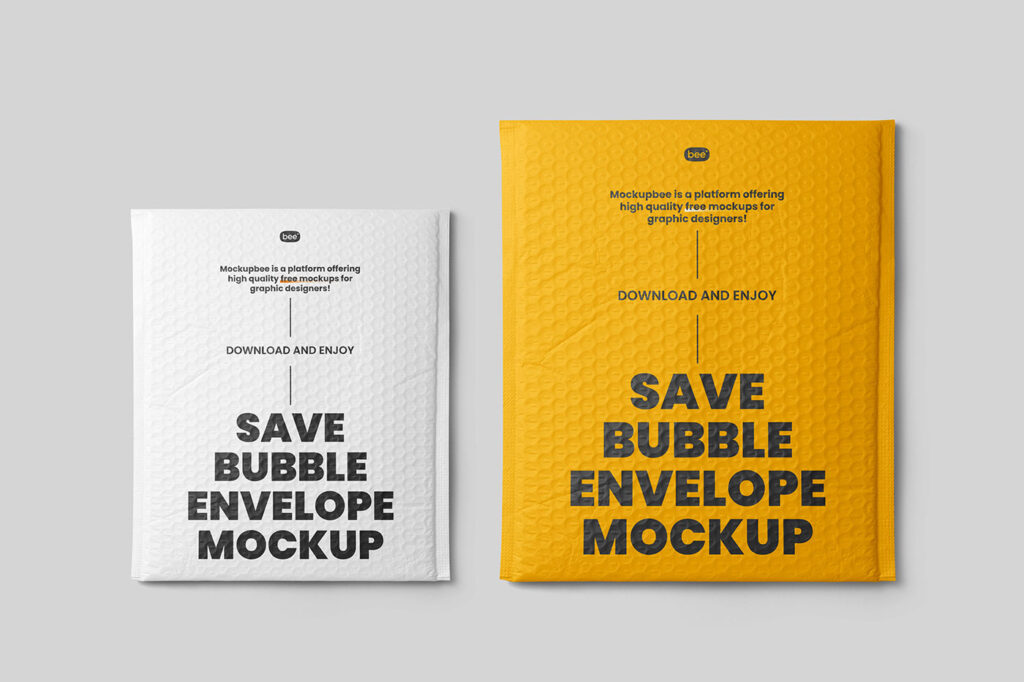 Facing Showcase of Big Bubble Envelopes Mockup