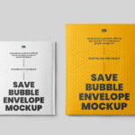 Facing Showcase of Big Bubble Envelopes Mockup