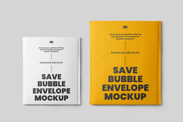 Facing Showcase of Big Bubble Envelopes Mockup